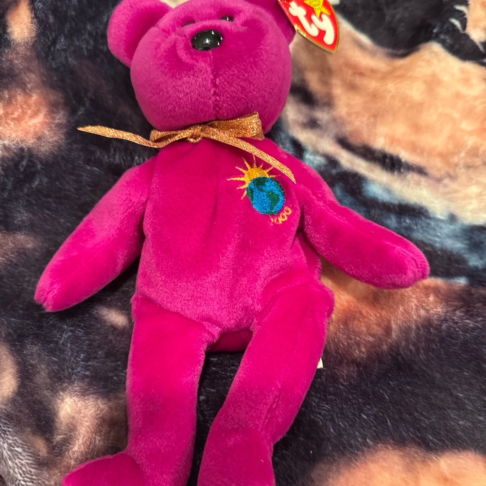 Ty Beanie Baby Millennium Bear 1999 Y2K Pink w/ Tag